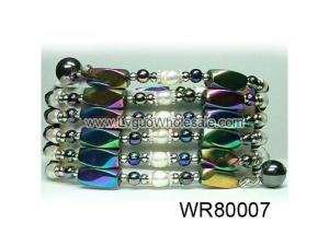 36inch Rainbow Magnetic Wrap Pearl Beads Bracelet Necklace All in One Set
